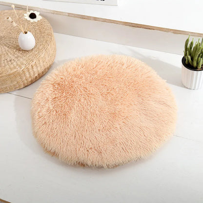 Round Cat & Small Dog Bed - Plush Fleece Sleep Mat, Cozy Nest - My Pet Serenity
