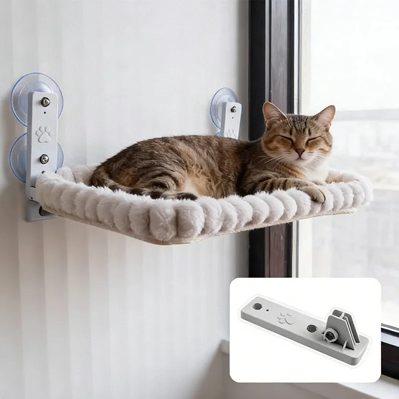 Cat Window Hammock with Strong Suction Cups – Cozy Indoor Cat Perch - My Pet Serenity