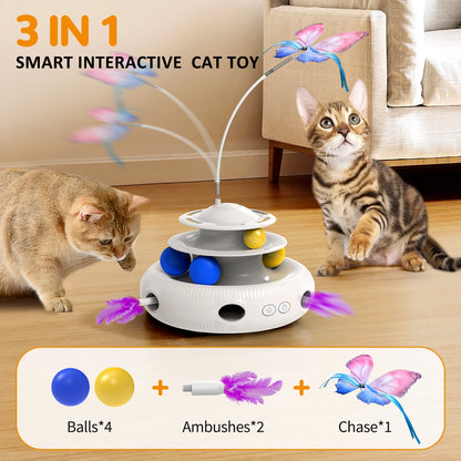 Rechargeable USB Cat Laser Toy - Interactive Indoor Puzzle Feather - My Pet Serenity