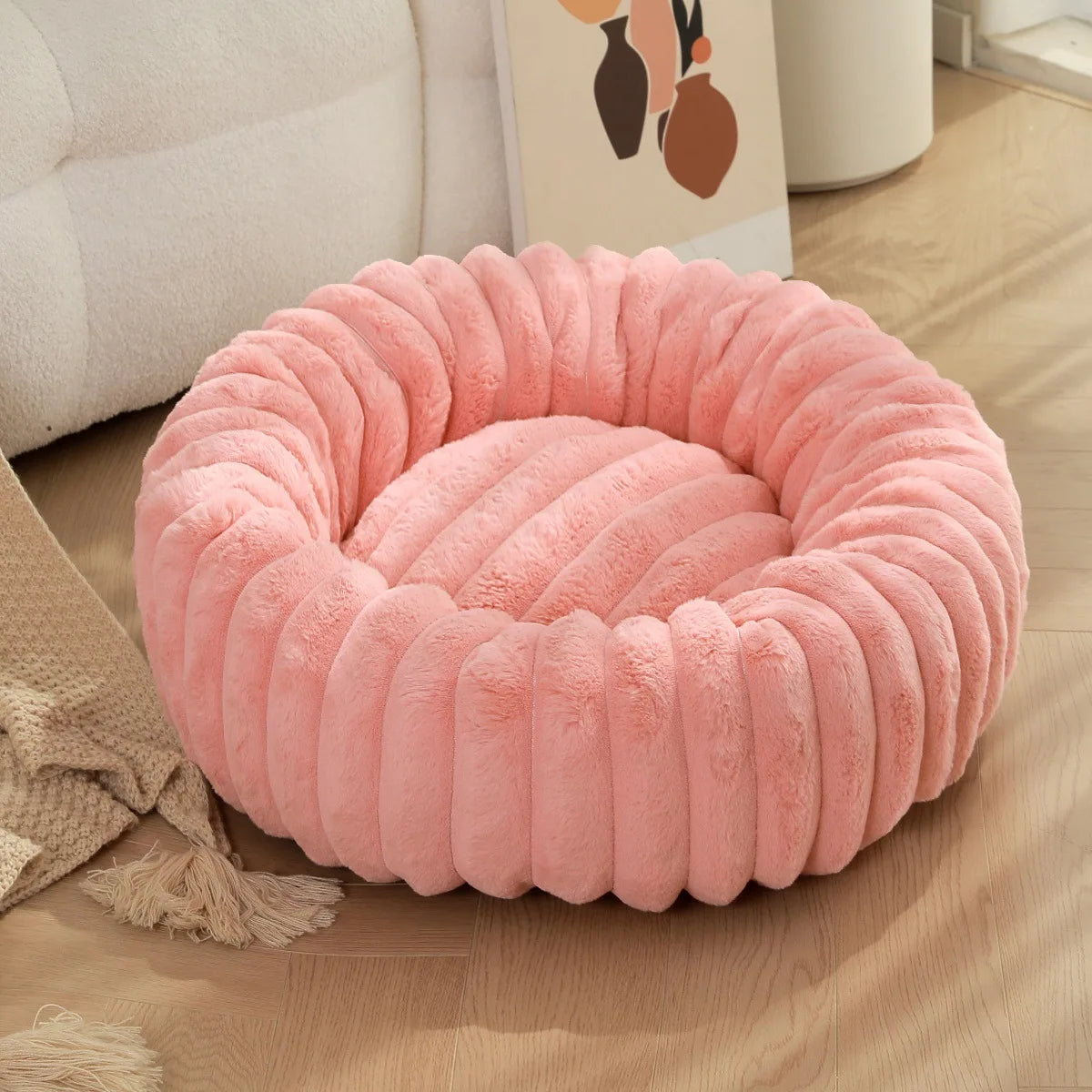 Round Pet Bed for Large Dogs and Cats, Washable All-Season Sofa Bed - My Pet Serenity