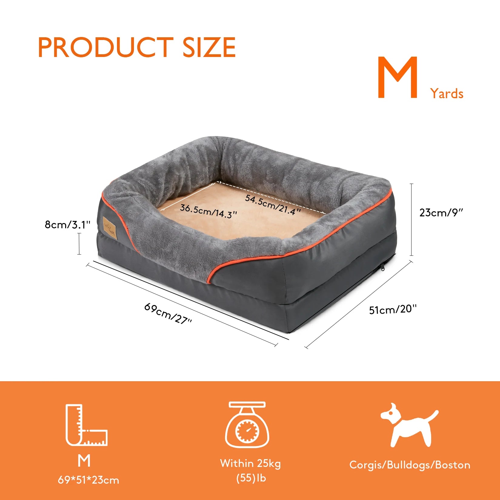 Large orthopedic memory foam dog bed with bolster and waterproof - My Pet Serenity