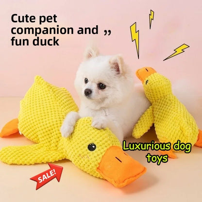 Dog Plush Calming Duck Squeaky Toy - Durable Puppy Sleep Companion - My Pet Serenity