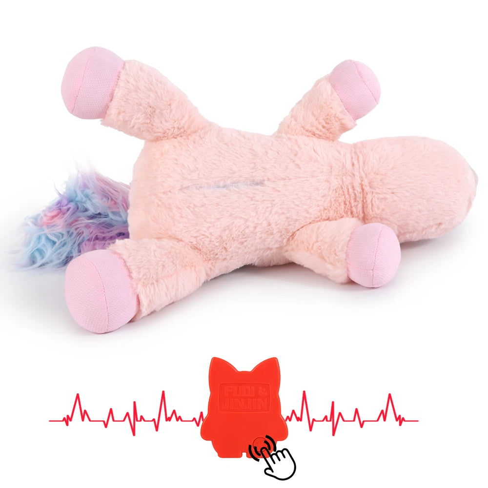 Puppy Plush Unicorn Dog Toy Heartbeat Sound - Sleep Aid, Durable - My Pet Serenity