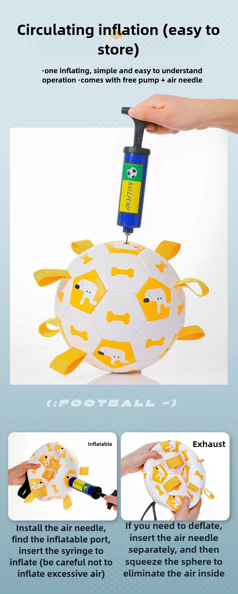 Dog Training Soccer Ball Toy Inflatable Chew-Resistant Squeaky - My Pet Serenity