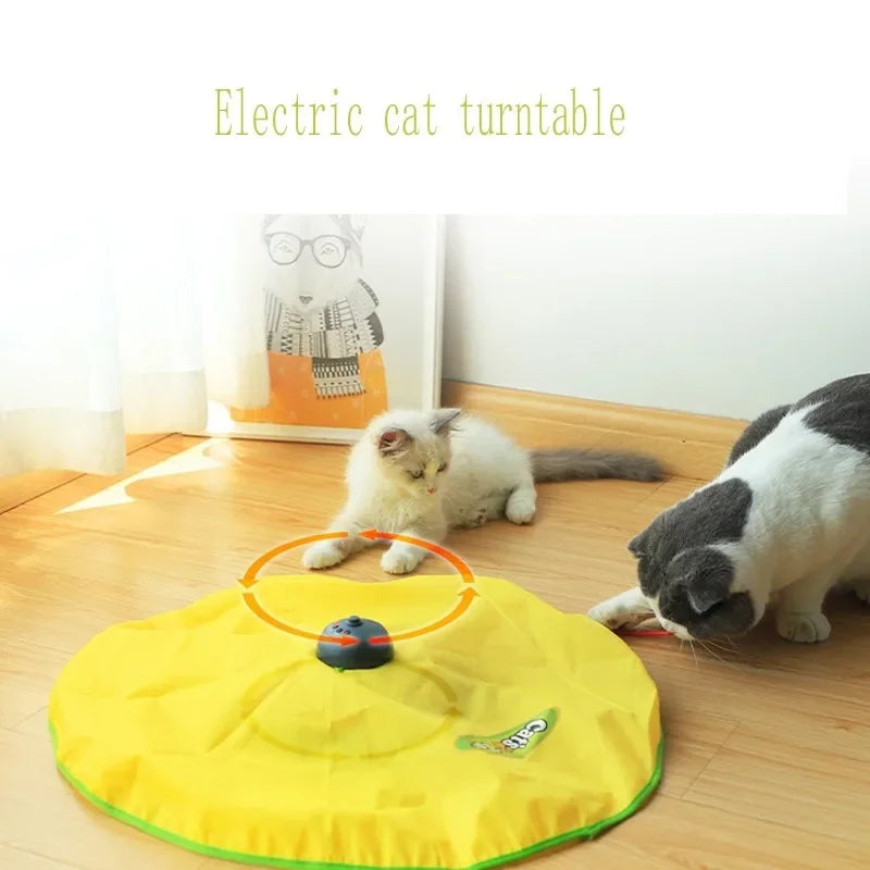 Interactive Electric Cat Turntable Toy with No-Battery Rotating Teaser - My Pet Serenity