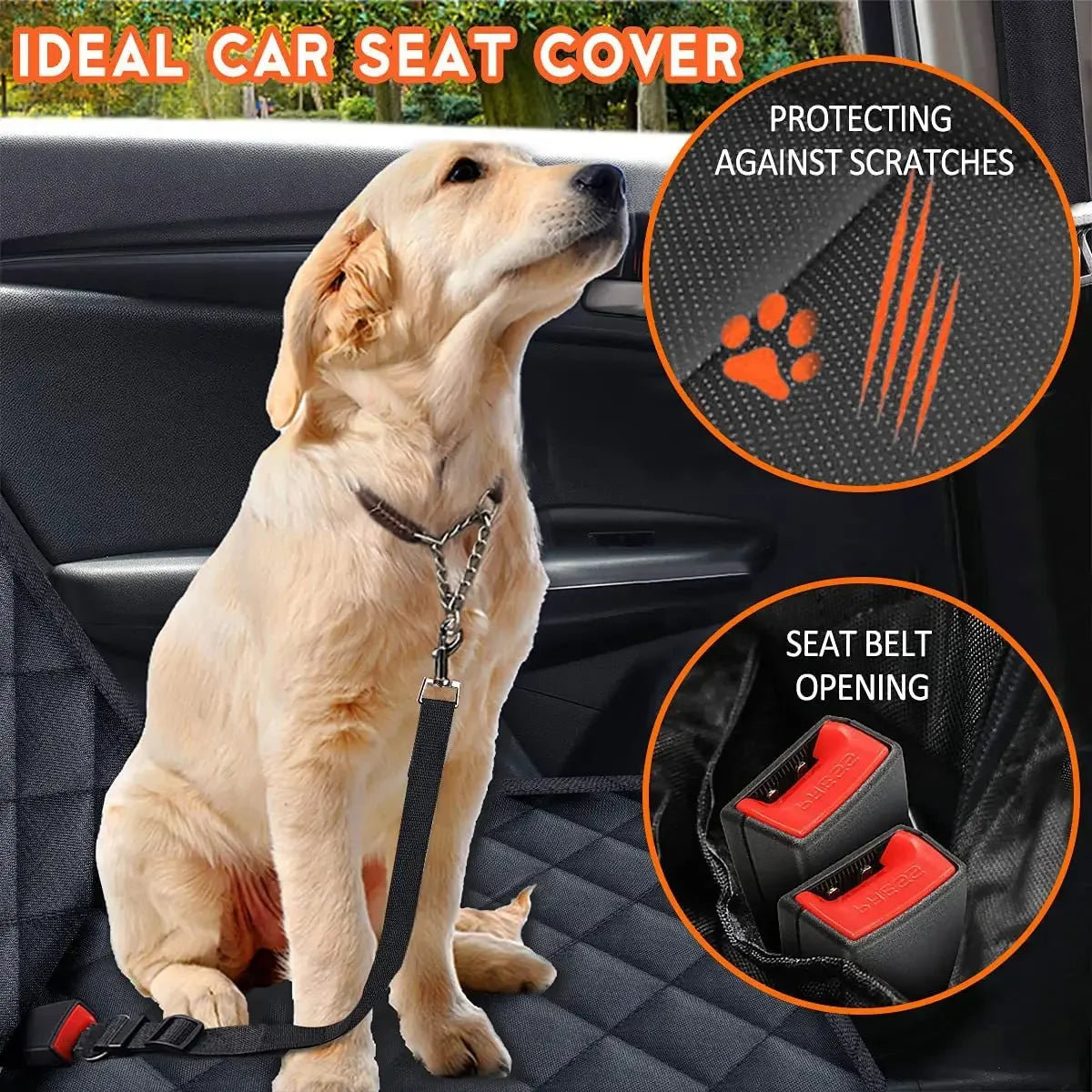 Dog Car Rear Seat Cover Hammock - Waterproof & Dirt-Resistant - My Pet Serenity