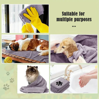 Pet Bath Towel for Dogs and Cats - Quick-Drying, Soft, Absorbent - My Pet Serenity