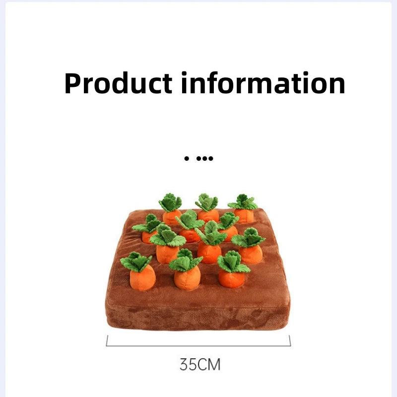 Dog Carrot Plush Toy for Nosework & Puzzle Games - Aggressive Chewers - My Pet Serenity