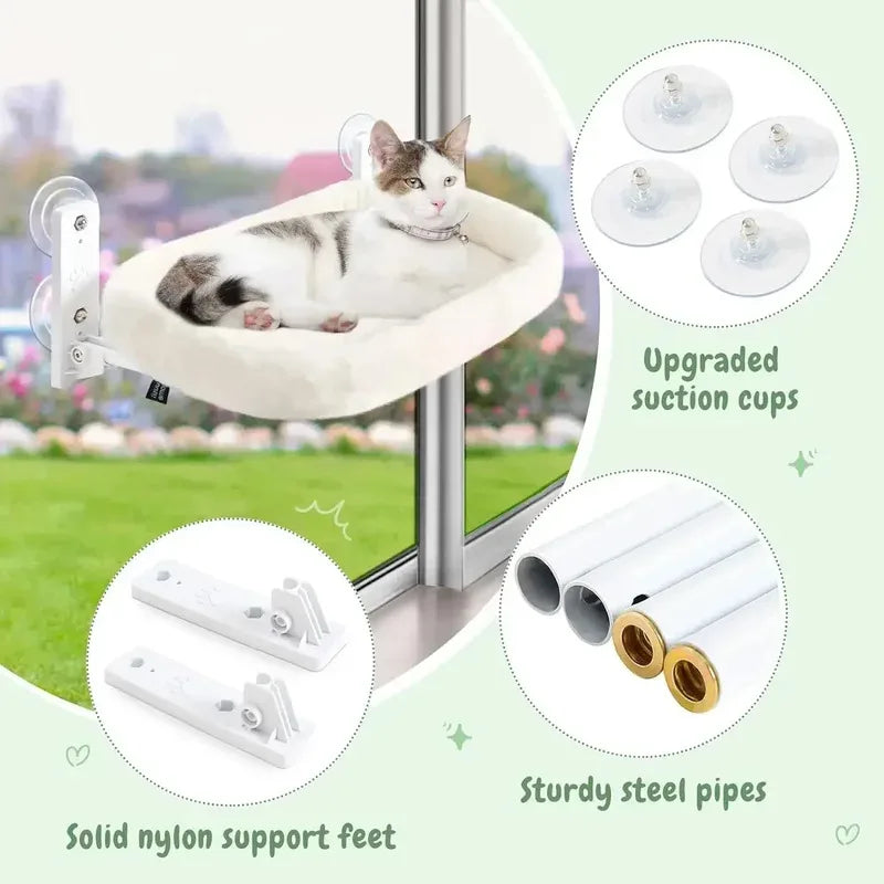 Cat Window Hammock with Suction Cups for Sunlit Window Seat - My Pet Serenity