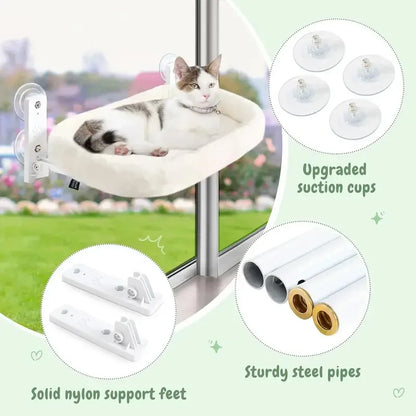 Cat Window Hammock with Suction Cups for Sunlit Window Seat - My Pet Serenity