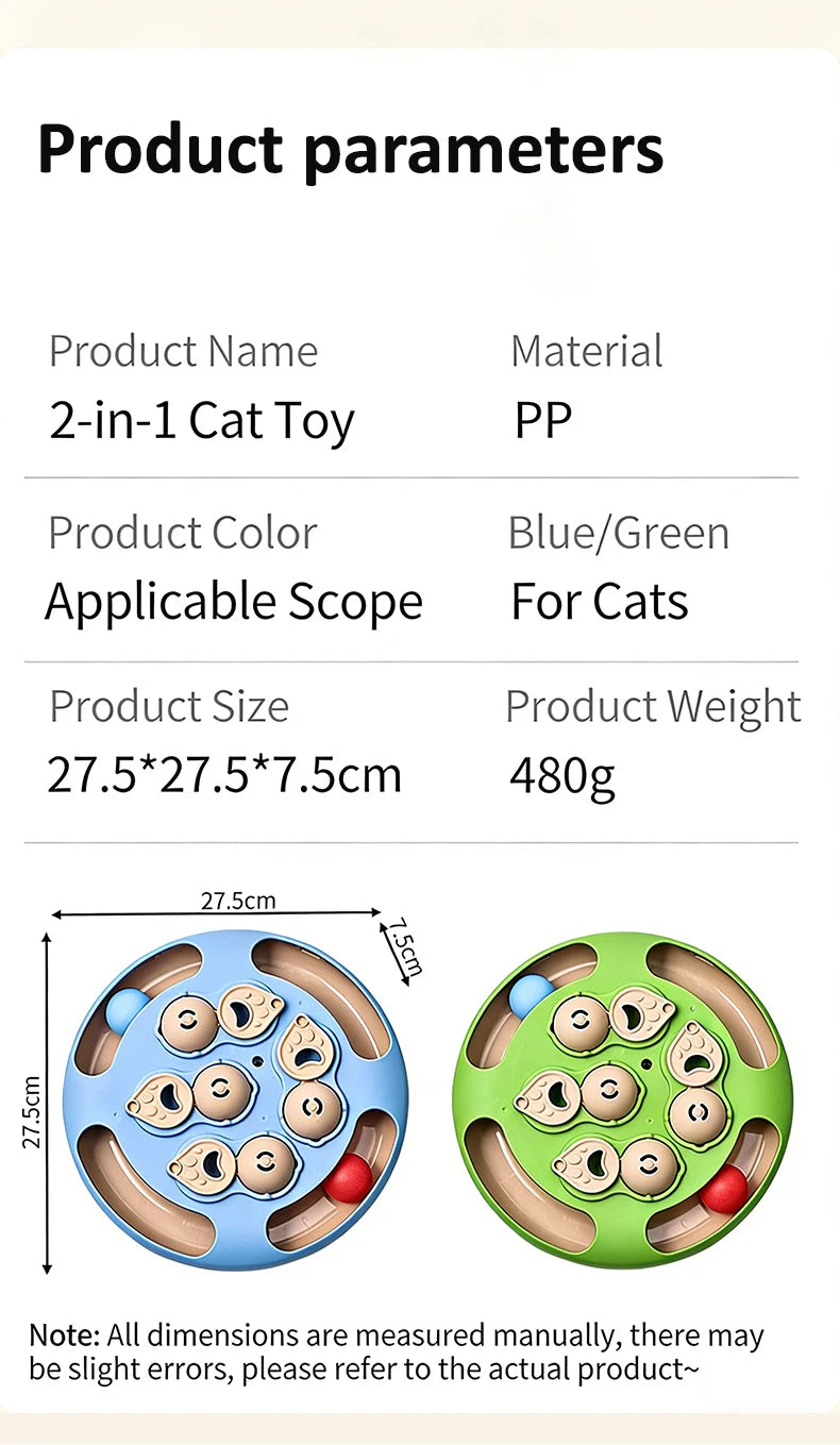 Cat Puzzle Toy Slow Feeder for Indoor Cats, Interactive Turntable - My Pet Serenity