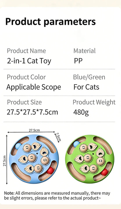 Cat Puzzle Toy Slow Feeder for Indoor Cats, Interactive Turntable - My Pet Serenity