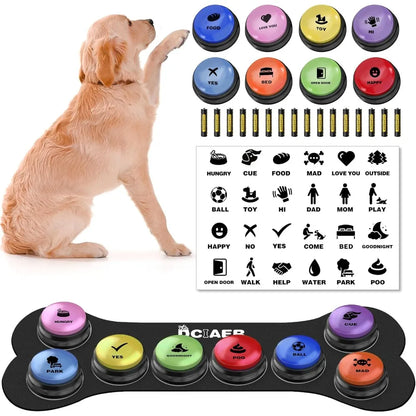 Dog Talking Buttons for Communication - 8 Recordable Buttons, Mat - My Pet Serenity