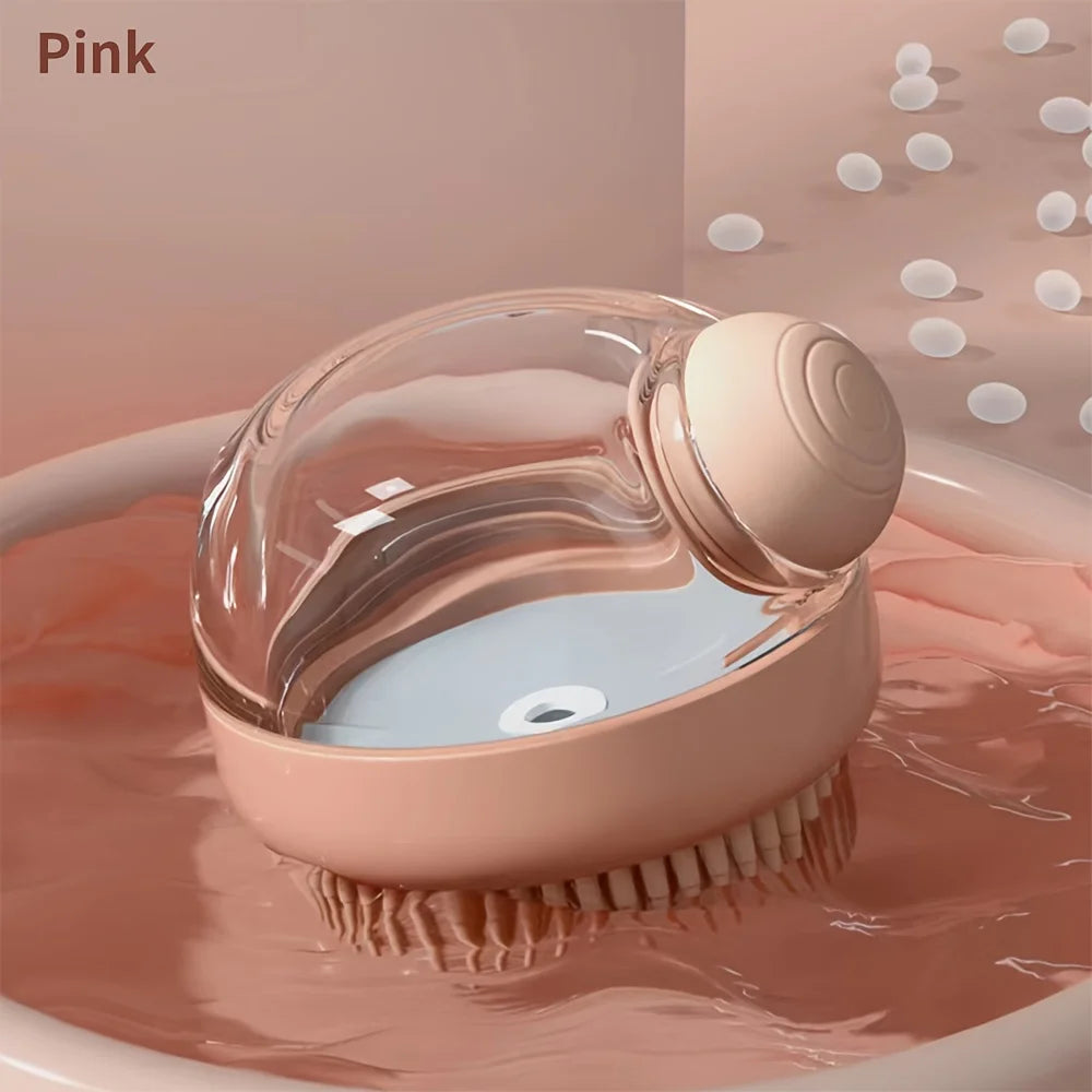 Dog Bath Brush with Soap Dispenser - Silicone Bristles, Pet Grooming - My Pet Serenity