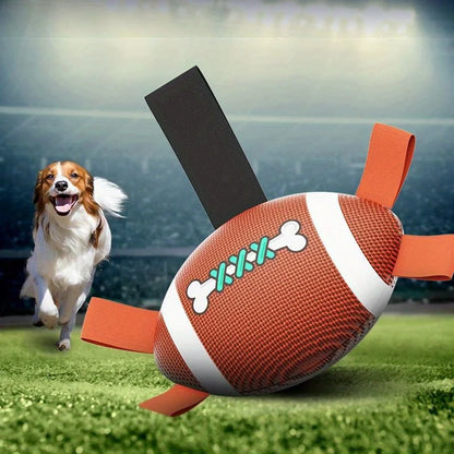 Durable Rubber Dog Soccer Ball for All Breeds Indoor/Outdoor Bone Toy - My Pet Serenity
