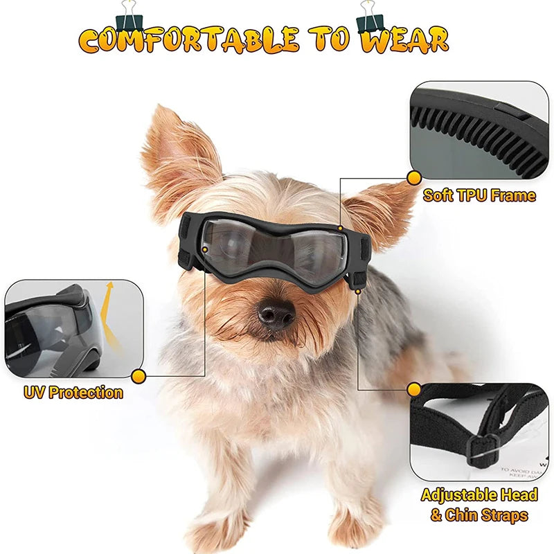 Dog Sunglasses Soft Adjustable UV Goggles for Small to Medium Breeds - My Pet Serenity