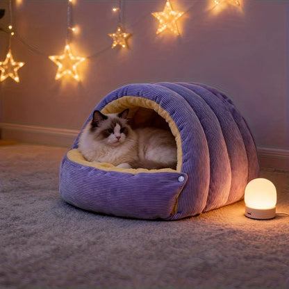 Winter Warm Cat Bed Nest - Soft Thick Cat Cave Pet Sleep Bed - My Pet Serenity