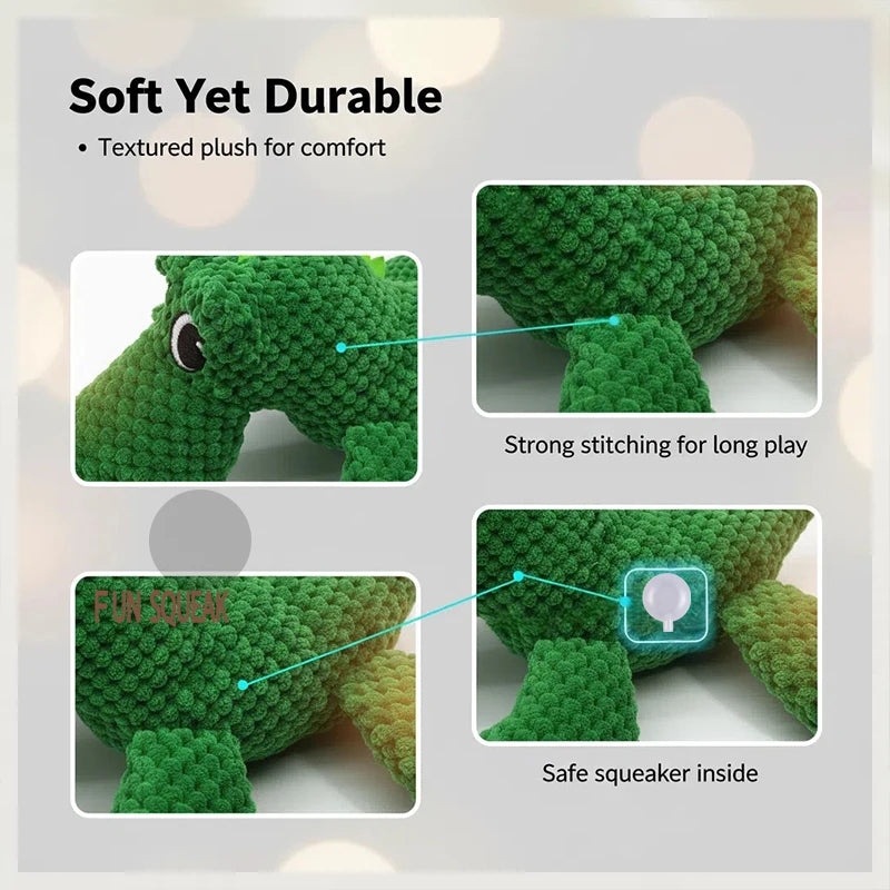 Large Crocodile Dog Toy - Indestructible Plush Squeaker Chew Toy - My Pet Serenity
