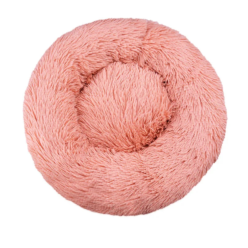 Round Dog and Cat Bed Winter Plush Washable Pet Bed for All Sizes - My Pet Serenity