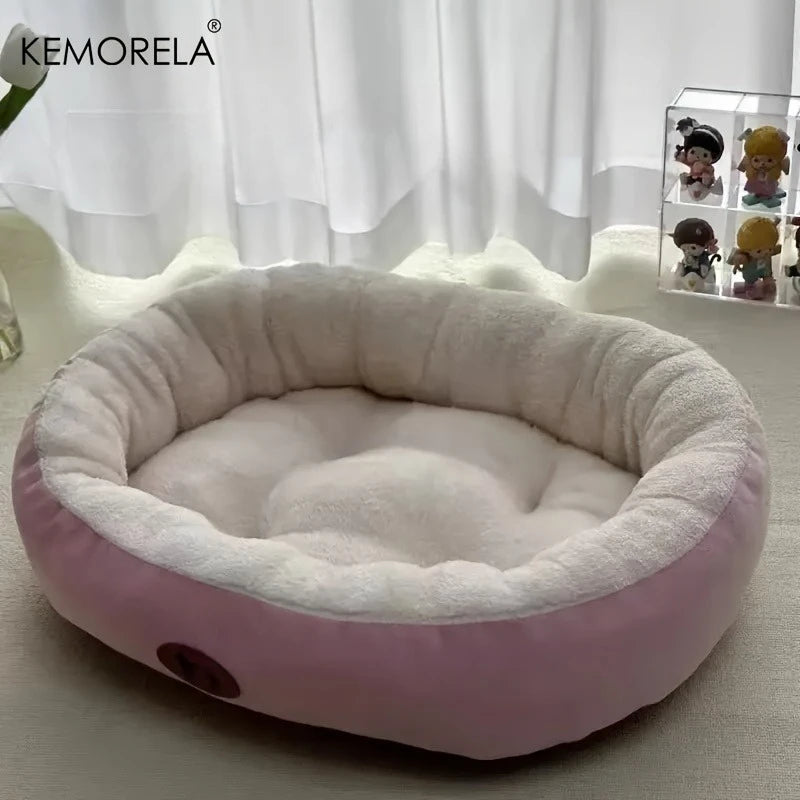 Plush Oval Pet Bed for Dogs & Cats Washable All-Season Cushion - My Pet Serenity