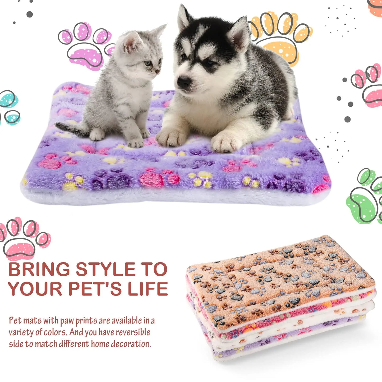 Dog Bed and Cat Sleeping Mat, Washable Cushion for Small to Large Dogs - My Pet Serenity
