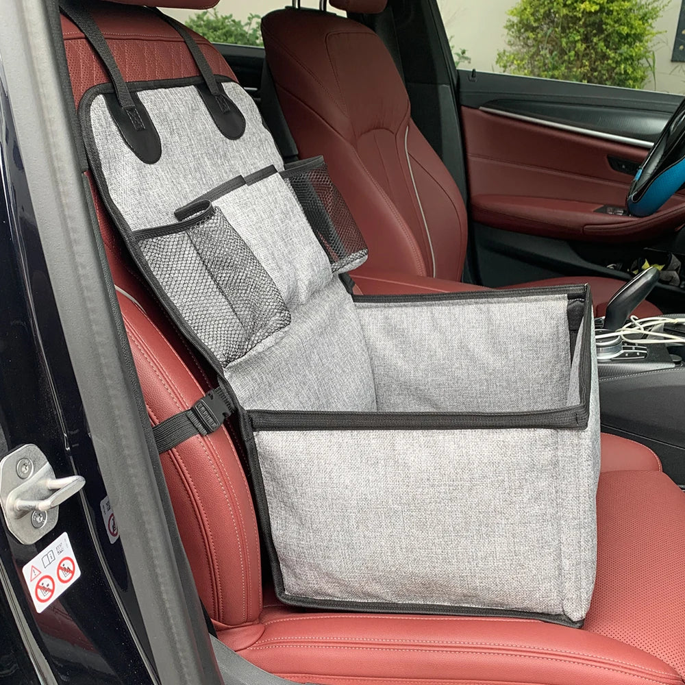 Dog Car Front Seat Booster with Storage Pockets for Small–Medium Dogs - My Pet Serenity