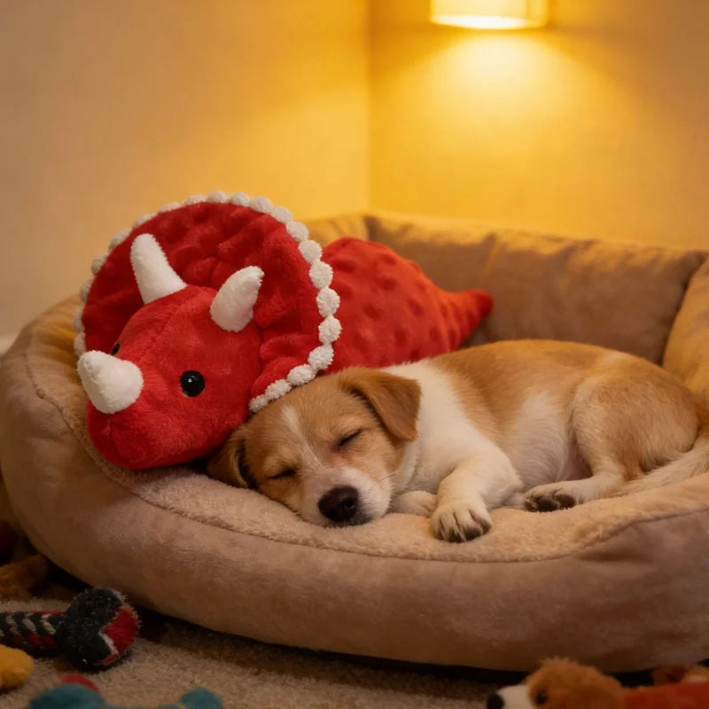 Indestructible Plush Dinosaur Dog Toy with Squeaker - Safe for Large Dogs - My Pet Serenity