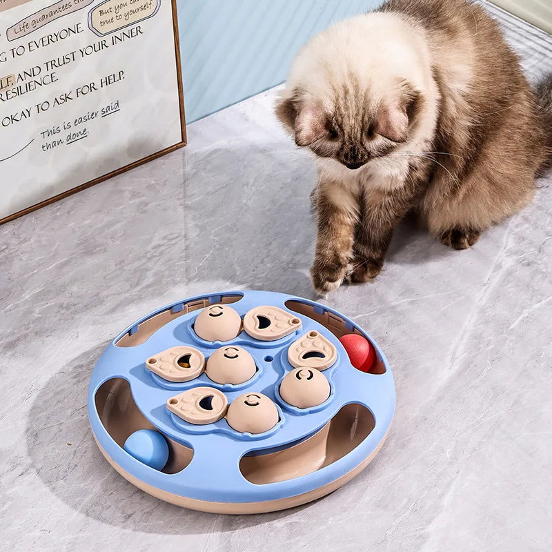 Cat Puzzle Toy Slow Feeder for Indoor Cats, Interactive Turntable - My Pet Serenity