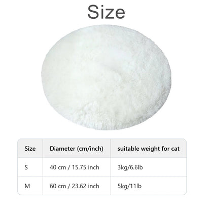 Round Cat & Small Dog Bed - Plush Fleece Sleep Mat, Cozy Nest - My Pet Serenity