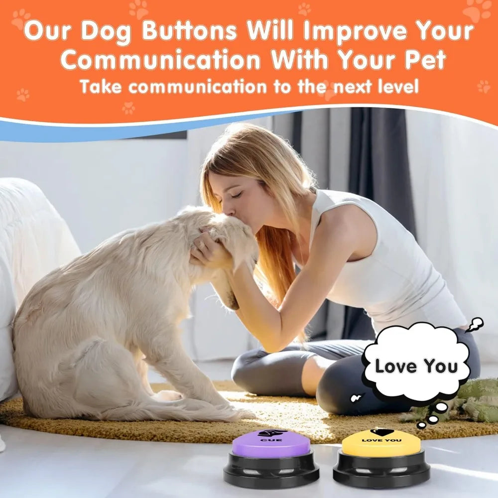 Dog Talking Buttons for Communication - 8 Recordable Buttons, Mat - My Pet Serenity
