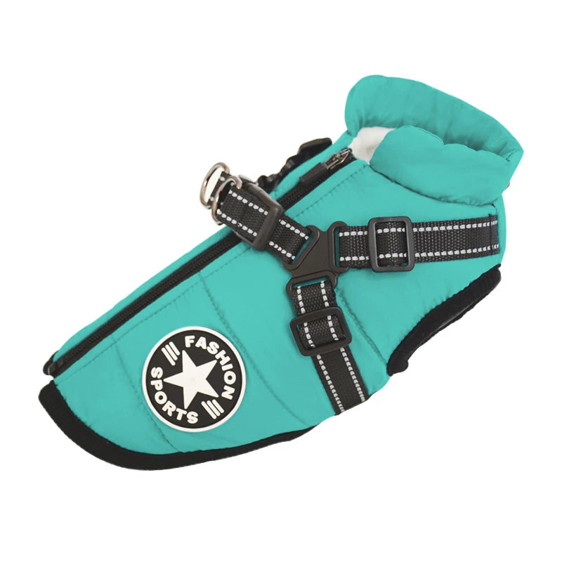 Winter Waterproof Dog Jacket with Harness - Large Breed Coat - My Pet Serenity