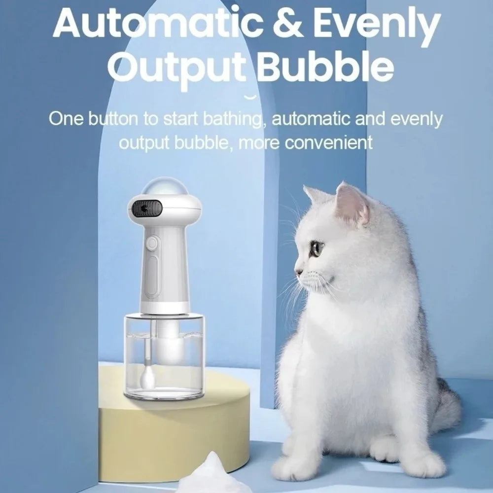 Electric Pet Bathing Machine for Cats and Dogs - Wireless Foam Sprayer - My Pet Serenity