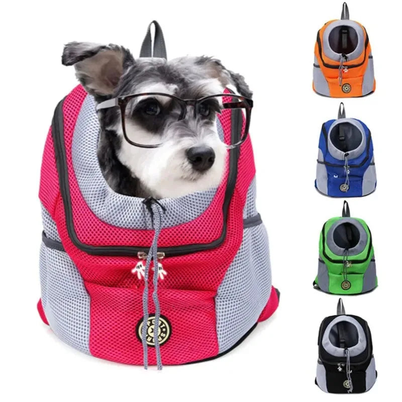 Double-Shoulder Mesh Dog Carrier Backpack for Travel | Pet Carrier - My Pet Serenity