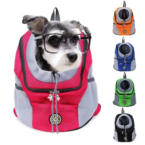 Double-Shoulder Mesh Dog Carrier Backpack for Travel | Pet Carrier - My Pet Serenity