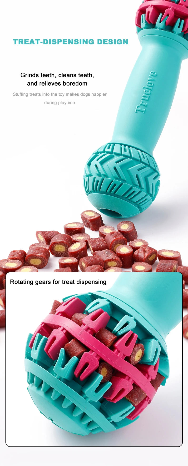 Durable Leak-Proof Treat Dispenser Dog Toy Dumbbell Slow Feeder - My Pet Serenity