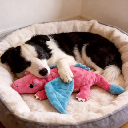 Dog Plush Squeaky Dragon Toy, Indestructible Safe Tough Chew Toy for Dogs - My Pet Serenity