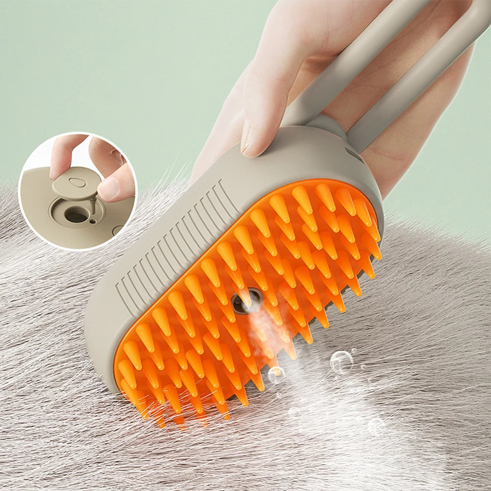 Electric Pet Steam Brush 3-in-1 Hair Removal & Water Spray for Cats - My Pet Serenity