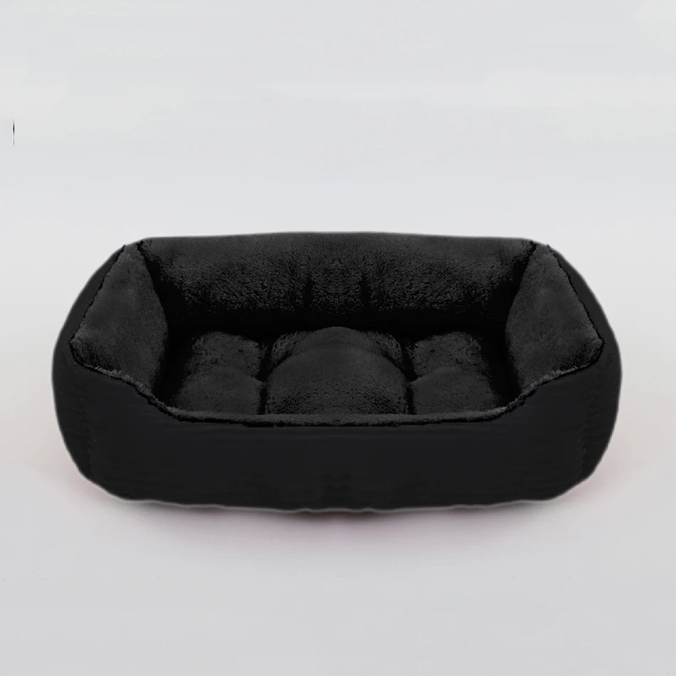 Square Plush Dog Cat Bed - Medium/Small Calming Kennel Sofa Cushion - My Pet Serenity