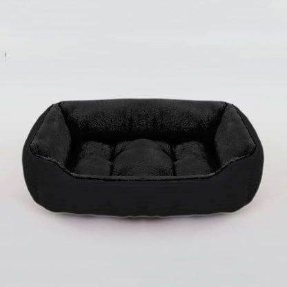 Square Plush Dog Cat Bed - Medium/Small Calming Kennel Sofa Cushion - My Pet Serenity
