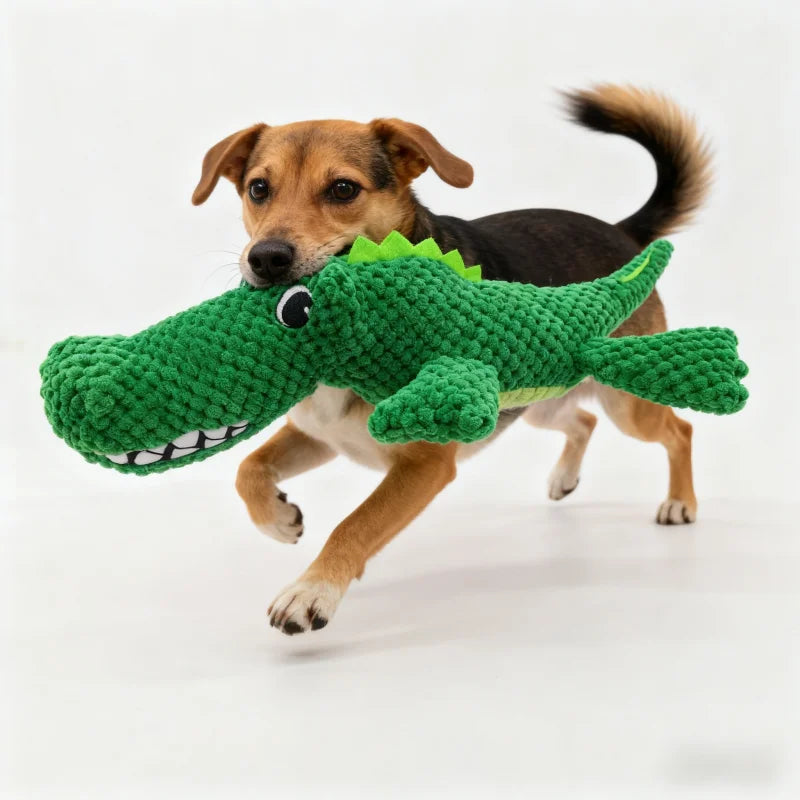 Large Crocodile Dog Toy - Indestructible Plush Squeaker Chew Toy - My Pet Serenity