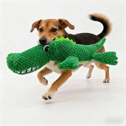 Large Crocodile Dog Toy - Indestructible Plush Squeaker Chew Toy - My Pet Serenity