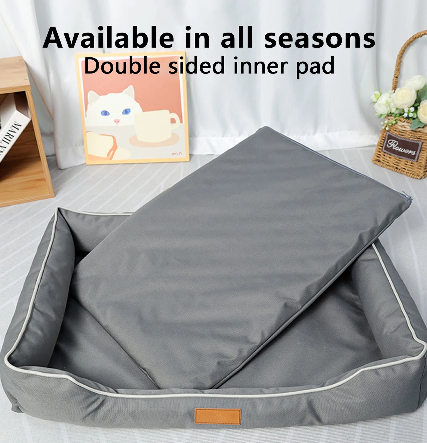 Removable Waterproof Dog Bed - 900D Oxford, Bite-Resistant All-Season - My Pet Serenity