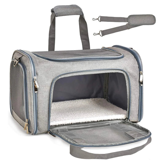 Collapsible Cat & Dog Carrier for Small/Medium Pets up to 15 lbs - My Pet Serenity