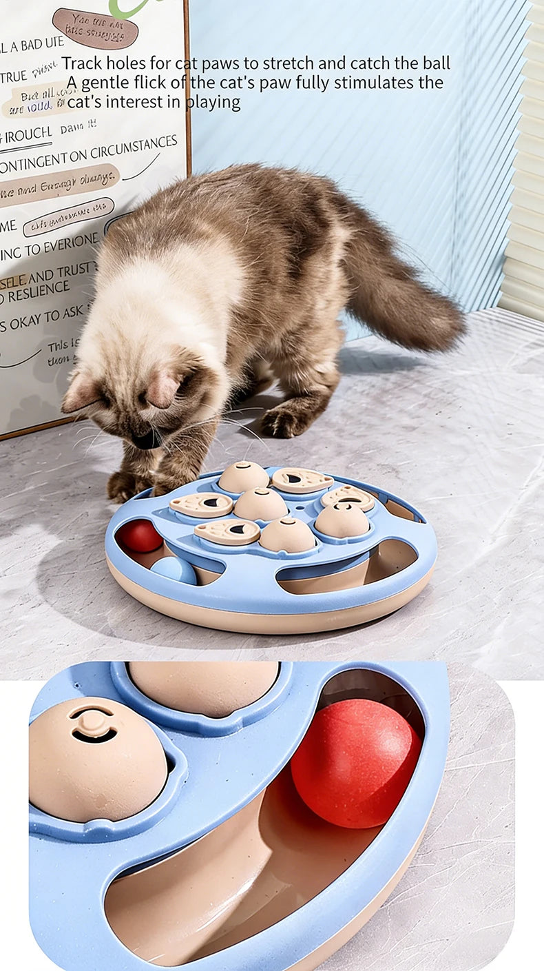 Cat Puzzle Toy Slow Feeder for Indoor Cats, Interactive Turntable - My Pet Serenity