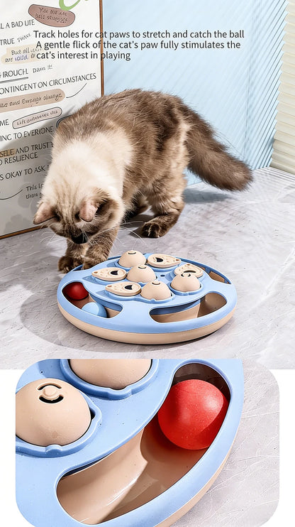 Cat Puzzle Toy Slow Feeder for Indoor Cats, Interactive Turntable - My Pet Serenity