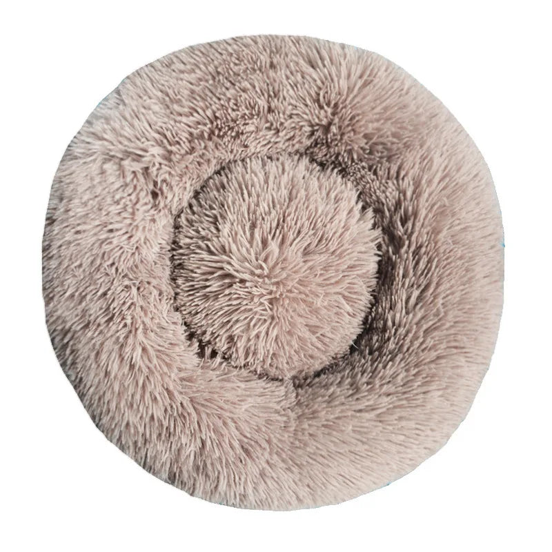 Round Dog and Cat Bed Winter Plush Washable Pet Bed for All Sizes - My Pet Serenity