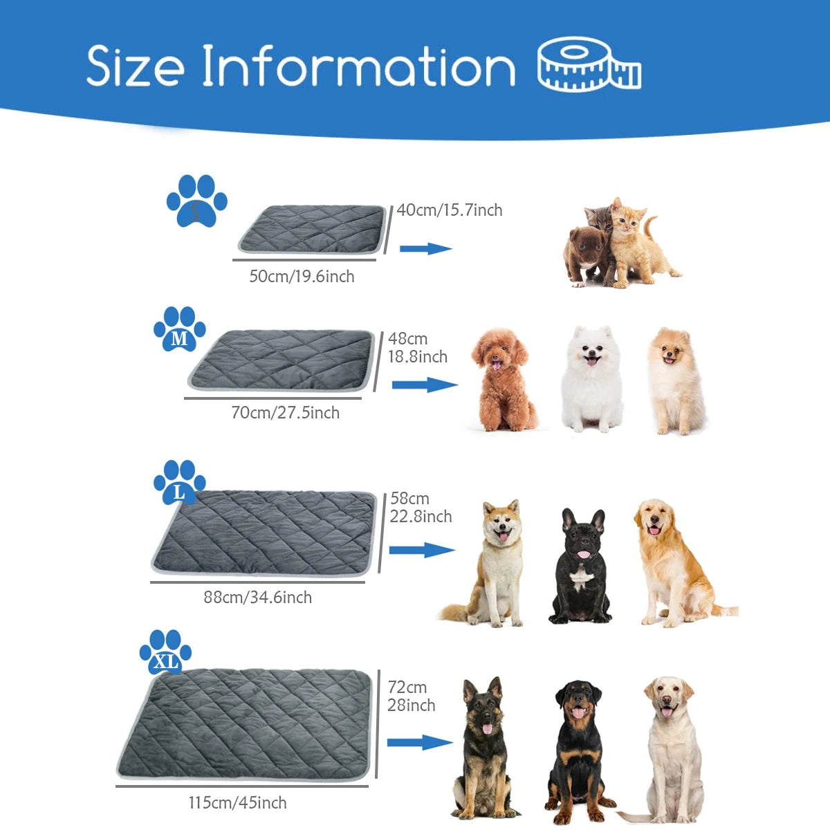 Self-Heating Pet Pad for Dogs & Cats, Kennel Mat, Washable, Anti-Slip - My Pet Serenity