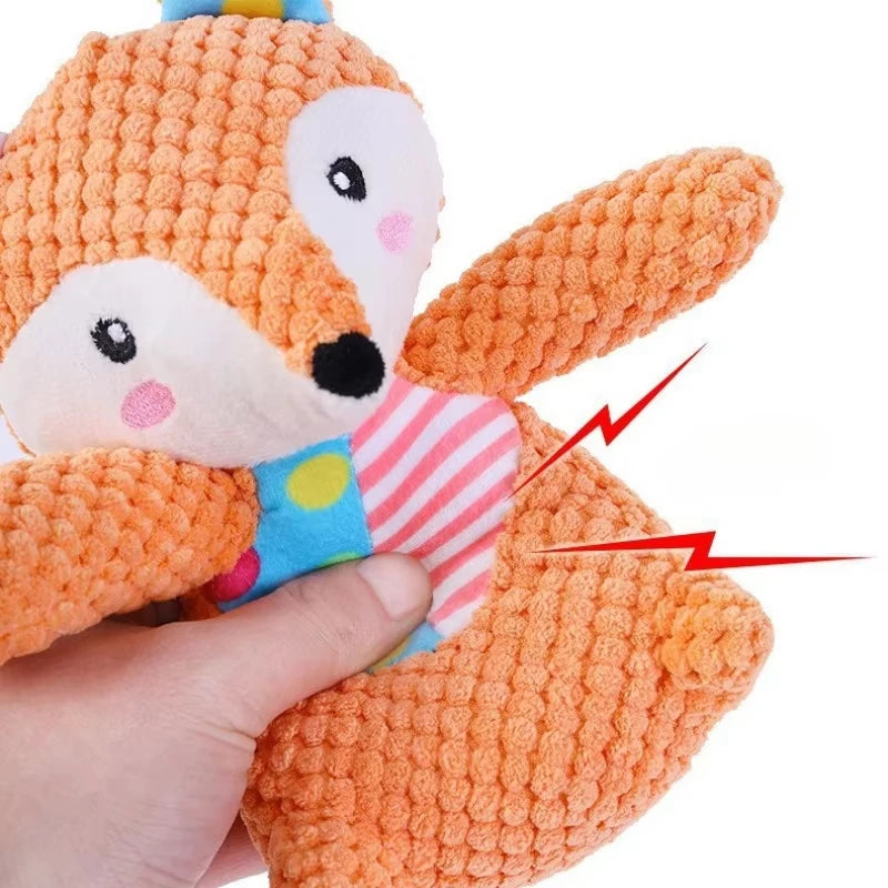 Dog Plush Toy Elephant Squeaky Chew, Bite-Resistant Teething Toy - My Pet Serenity