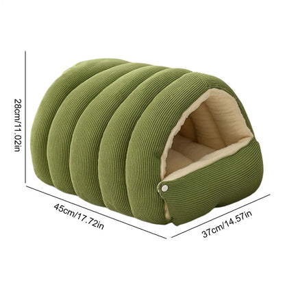 Winter Thickened Cat Bed Indoor Washable Plush Enclosed Warm Pet Bed - My Pet Serenity