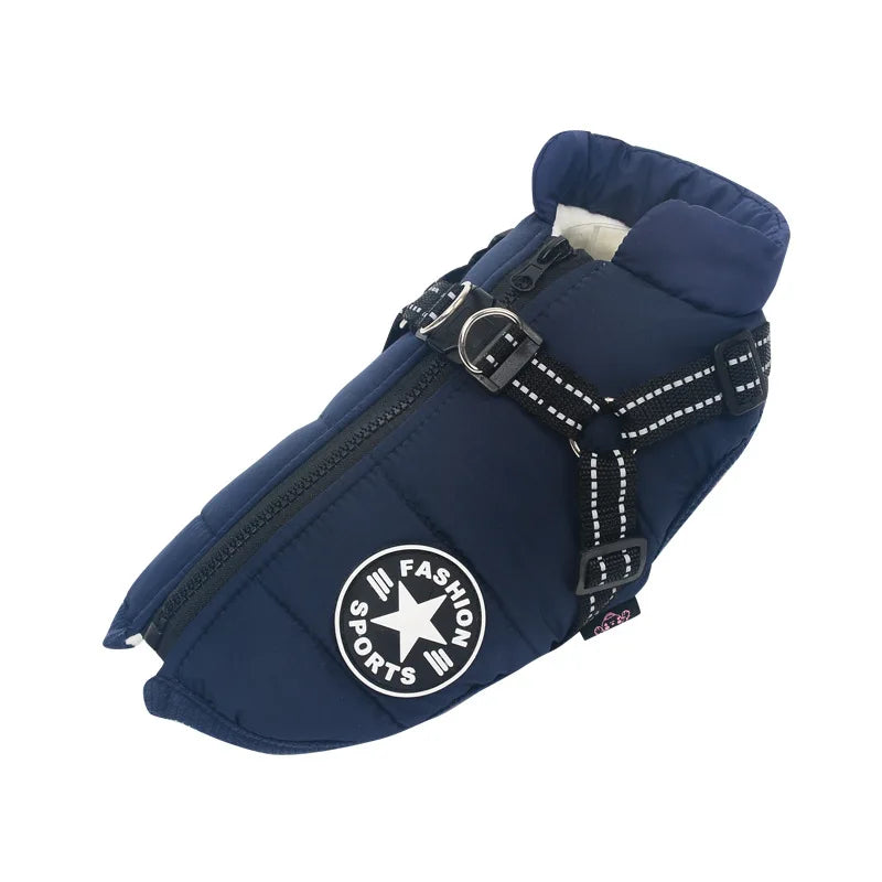 Winter Waterproof Dog Jacket with Harness - Large Breed Coat - My Pet Serenity